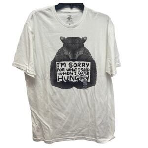 New Threadless Mens Large Sorry For What I Said When I Was Hungry Bear Tee